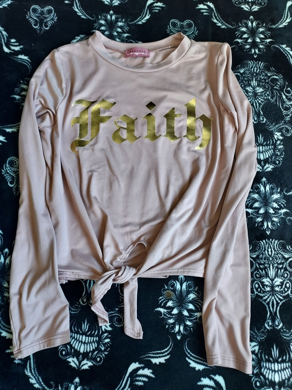Ragdoll Blush Pink Crewneck Top with Branded Tag